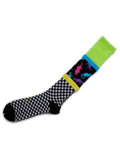 レイヤードソックス - CHEKERED FLAG SOCKS - BLACK