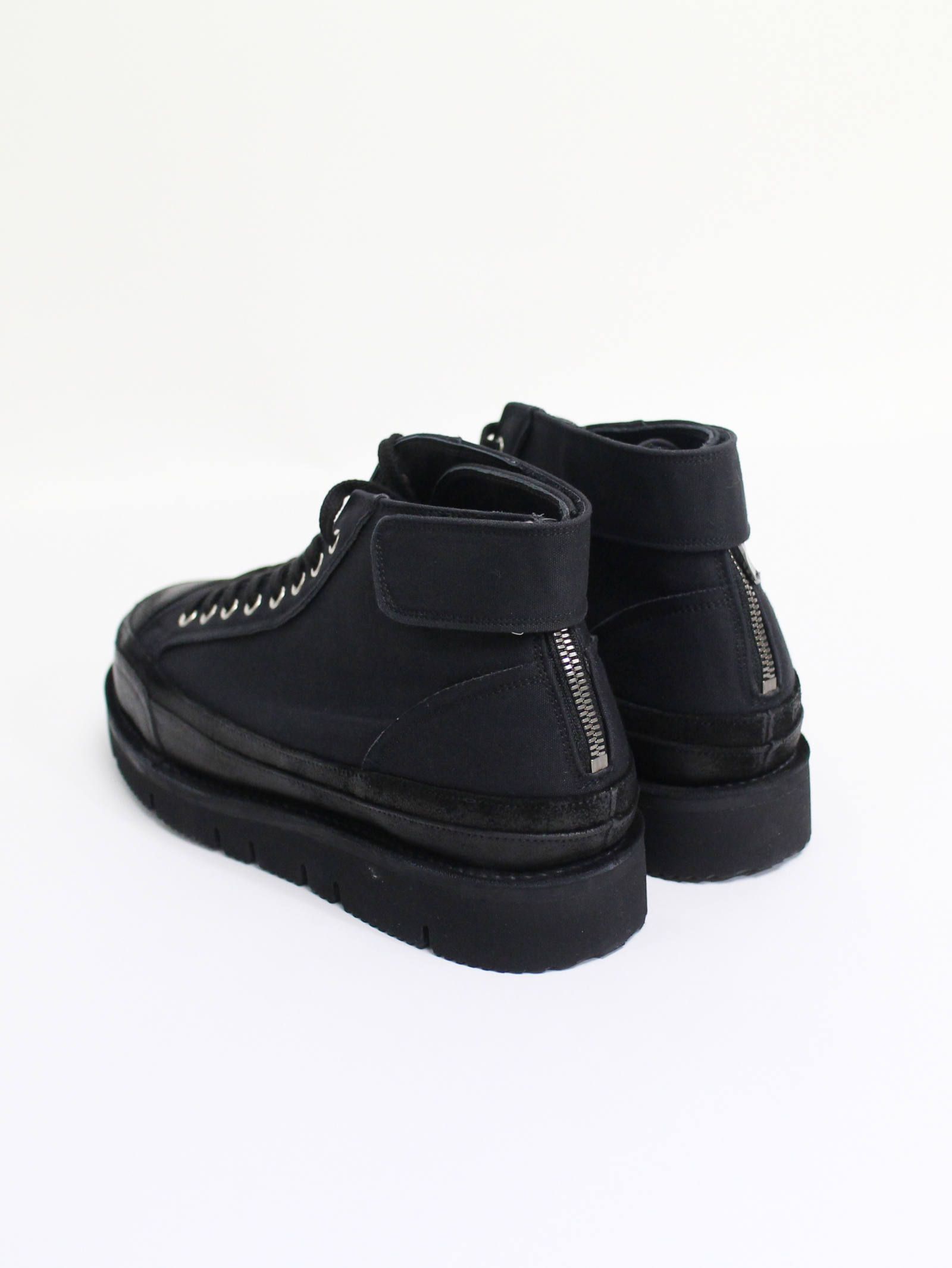 コンビネーション厚底スニーカー - BLACK
