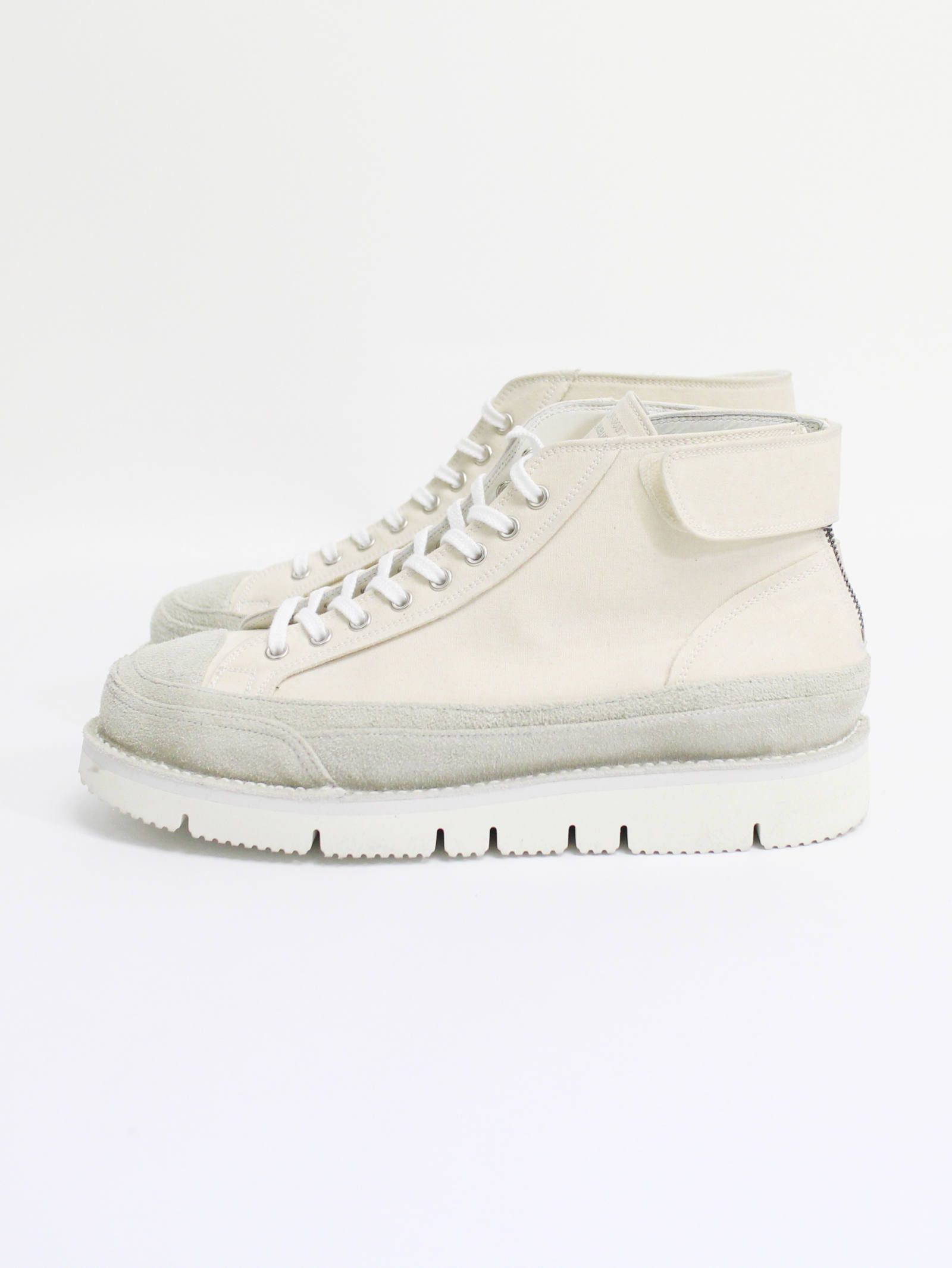 コンビネーション厚底スニーカー - WHITE