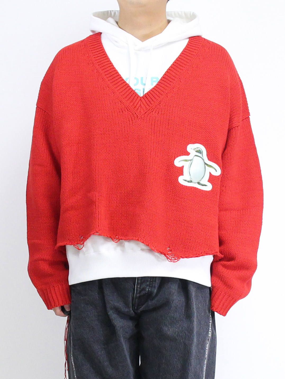 doublet - カットオフプルオーバーニット - 3D PATCH CUT-OFF PULLOVER