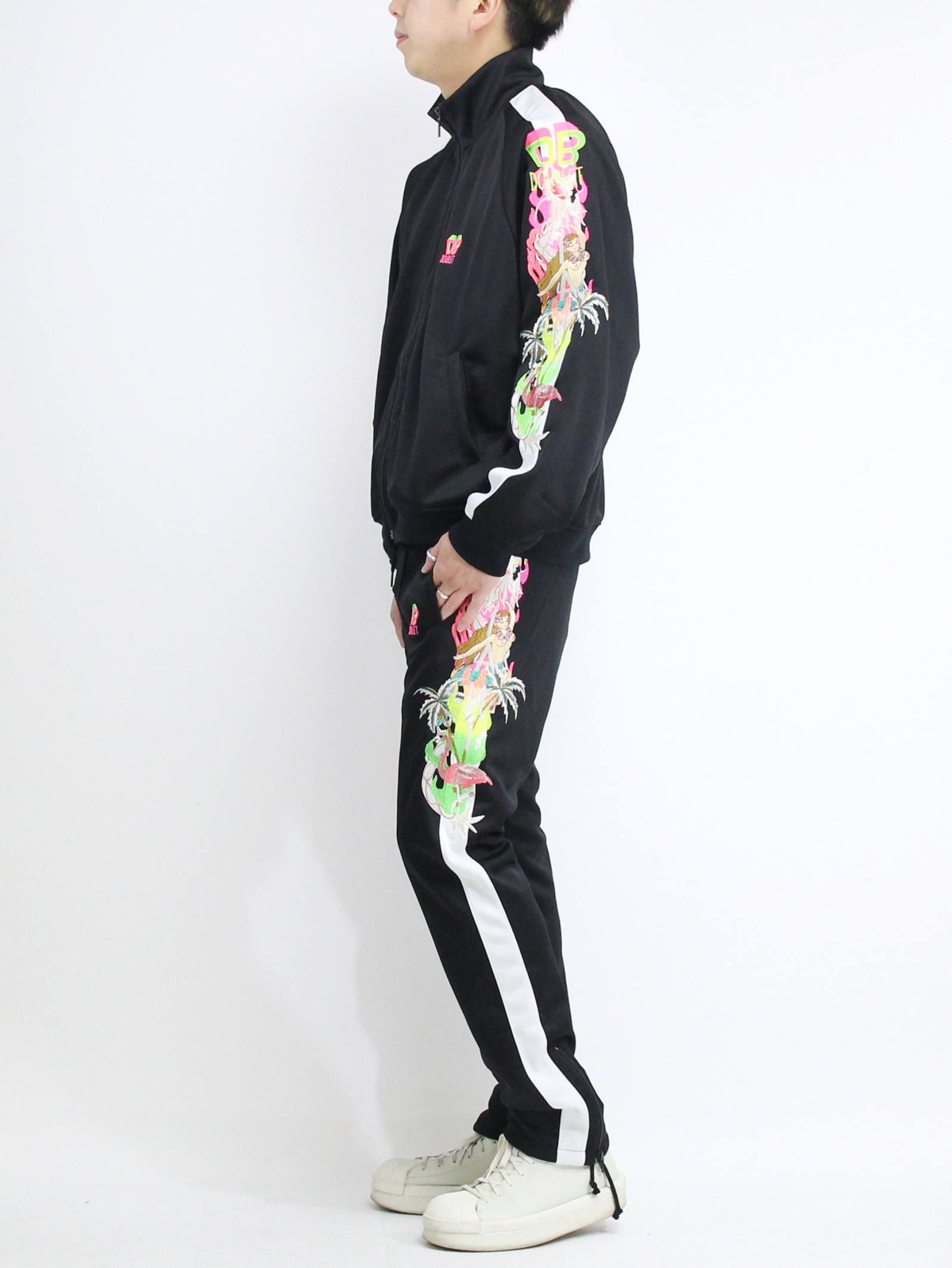 doublet - 19SSカオス刺繍トラックパンツ - CHAOS EMBROIDERY TRACK PANTS - BLACK | ADDICT  WEB SHOP