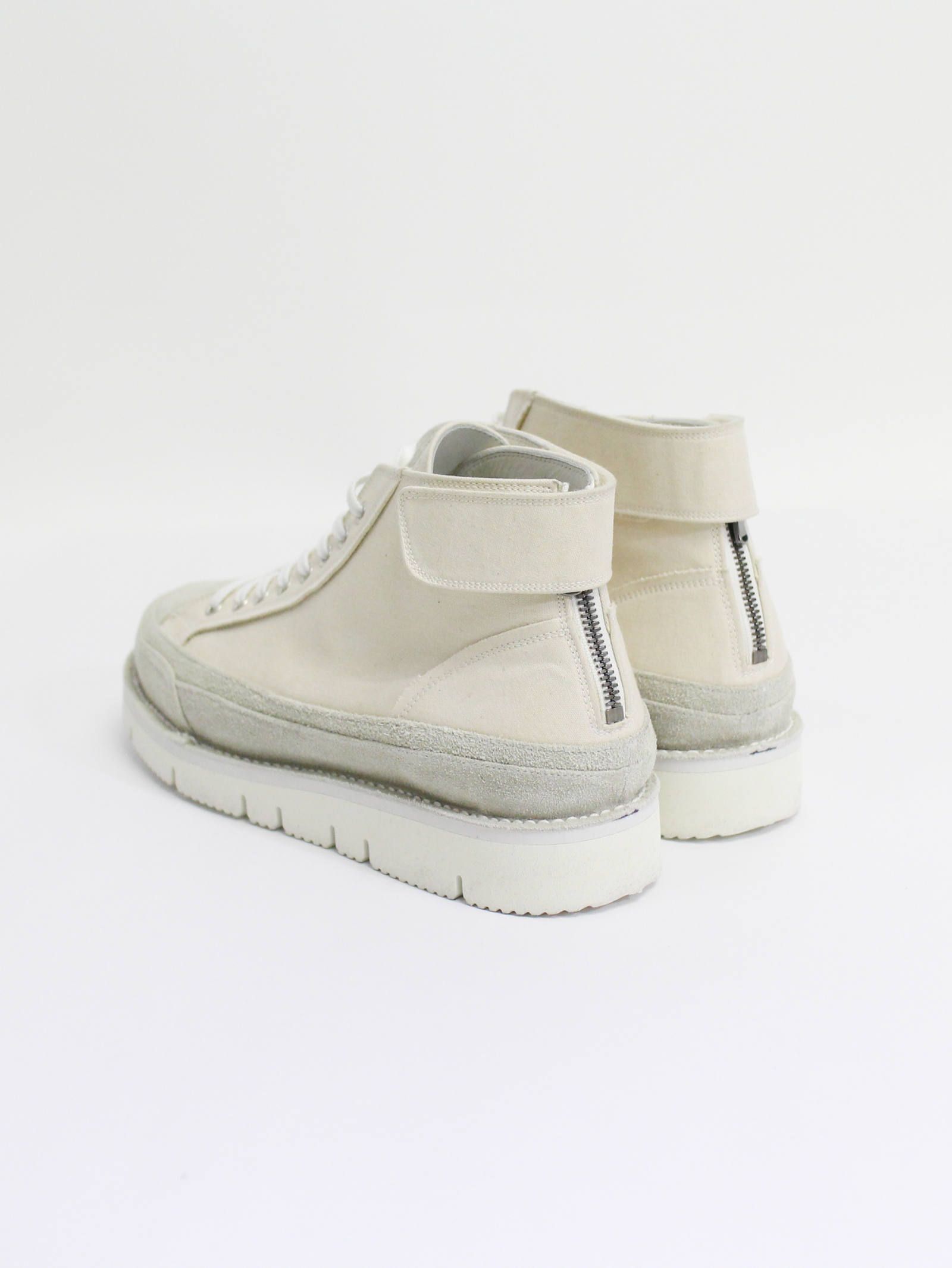 コンビネーション厚底スニーカー - WHITE