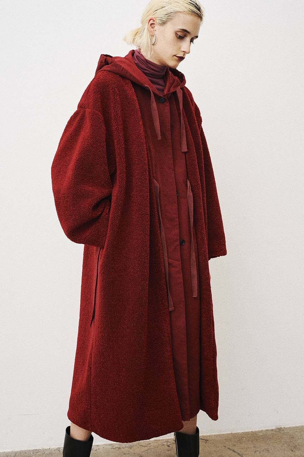 CLANE - ミリタリーレイヤーボアコート - MILITARY LAYER BOA COAT -RED | ADDICT WEB SHOP