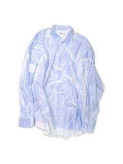 ハンガー圧縮ストライプシャツ - COMPRESSED STRIPE SHIRT IN THE HANGER MOLD - LBLUE