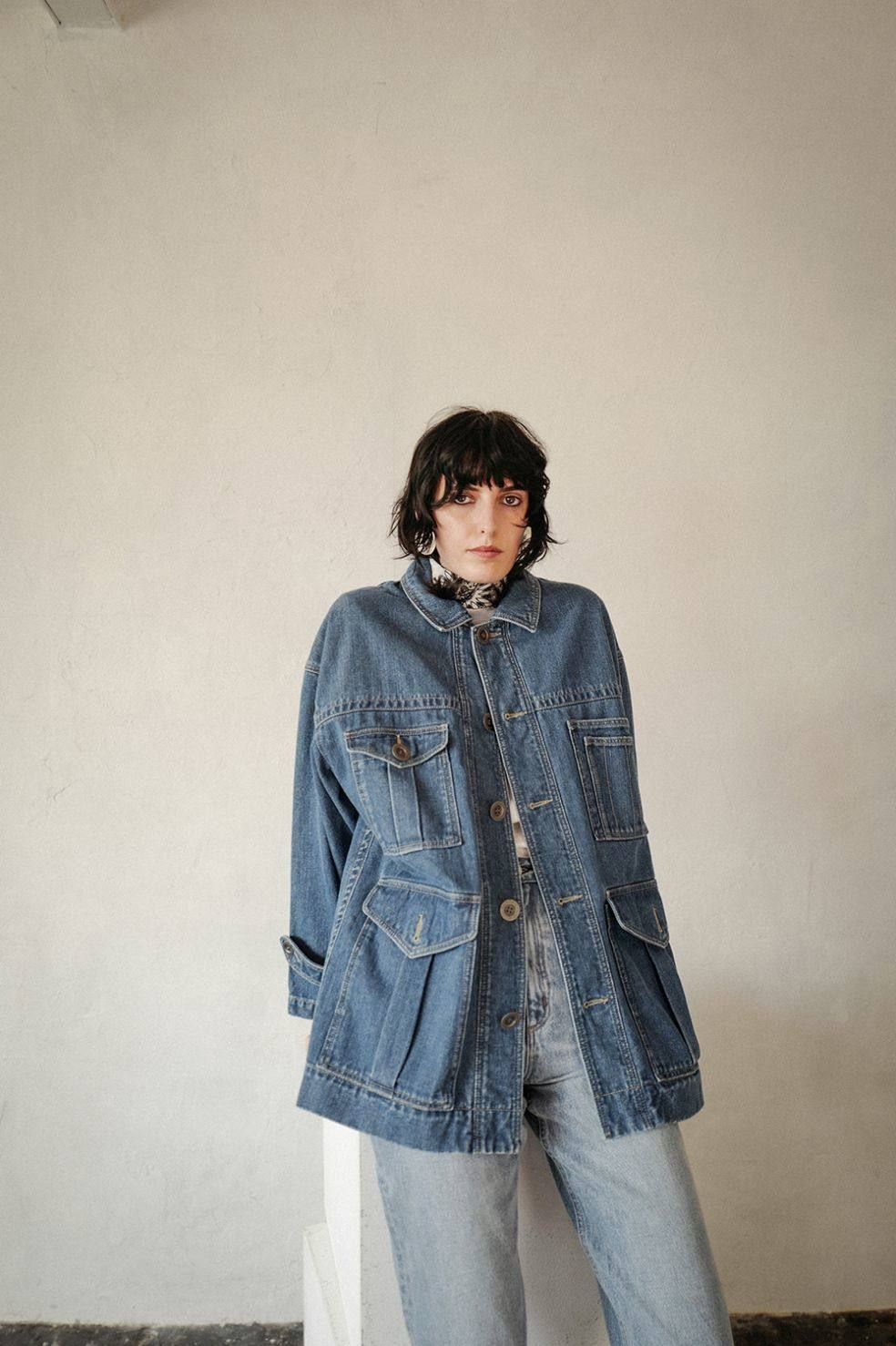 レディースCLANE LOOSE WIDE COVERALL デニムJK - gelda.com