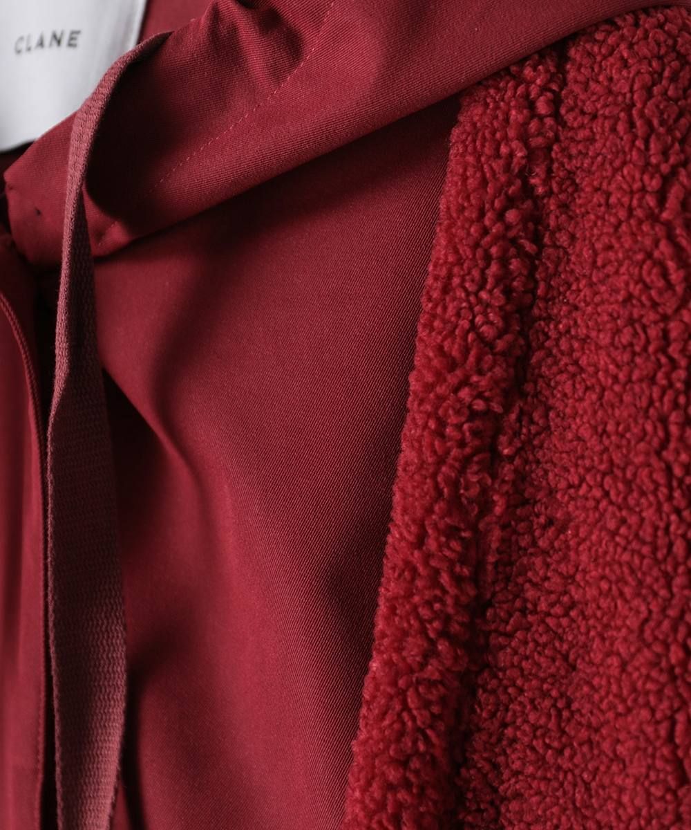 CLANE - ミリタリーレイヤーボアコート - MILITARY LAYER BOA COAT -RED | ADDICT WEB SHOP