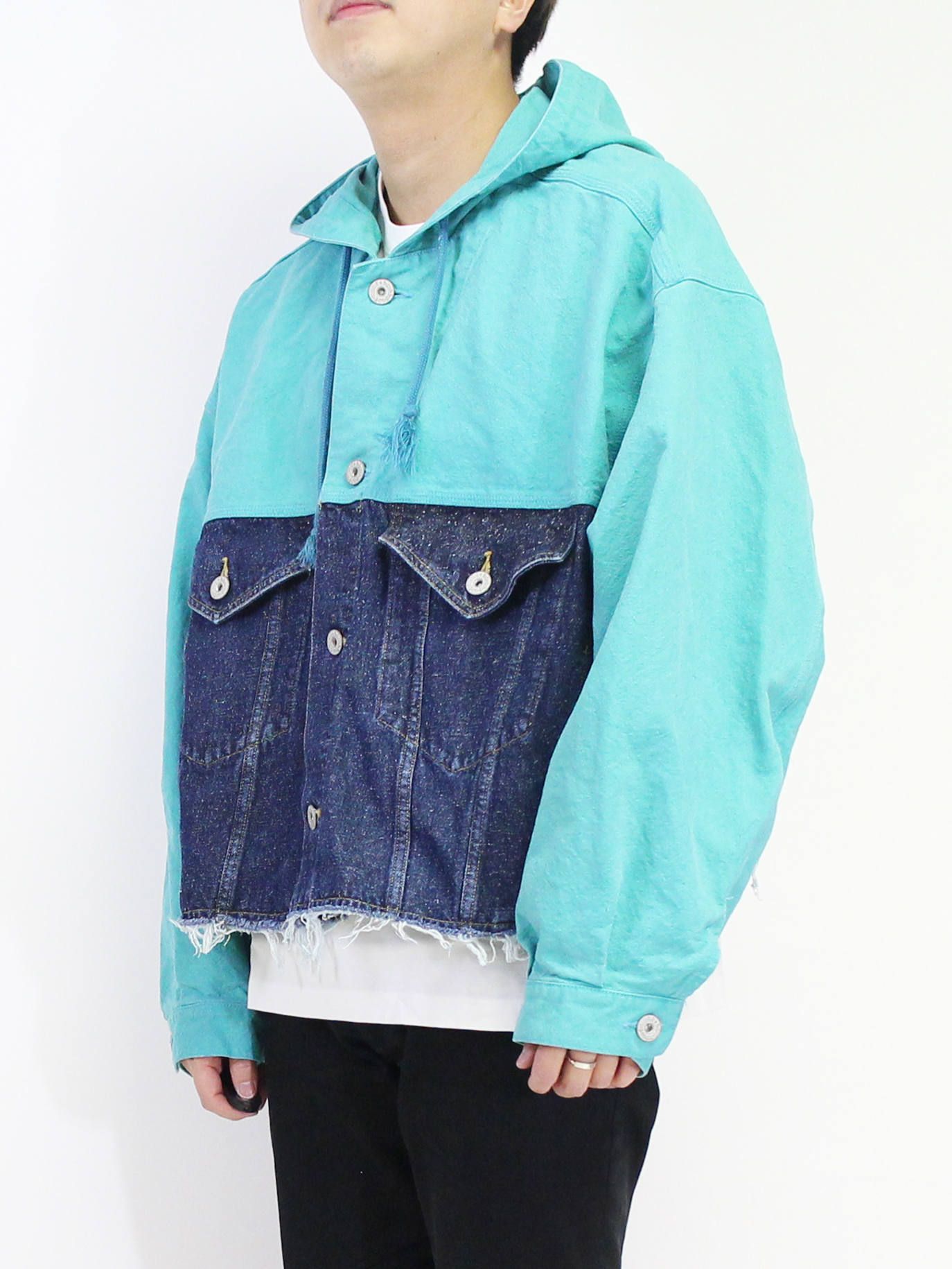 doublet - カットオフデニムフーディー - SILK DUCK / SILKDENIM CUT