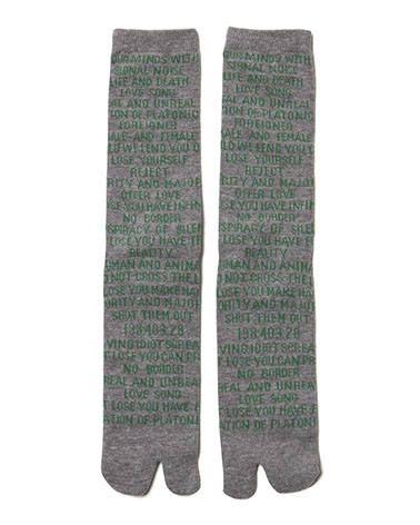 ロゴソックス - Quotes Jacquard Socks  GREY