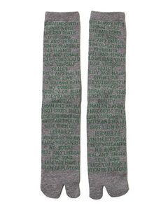 ロゴソックス - Quotes Jacquard Socks  GREY