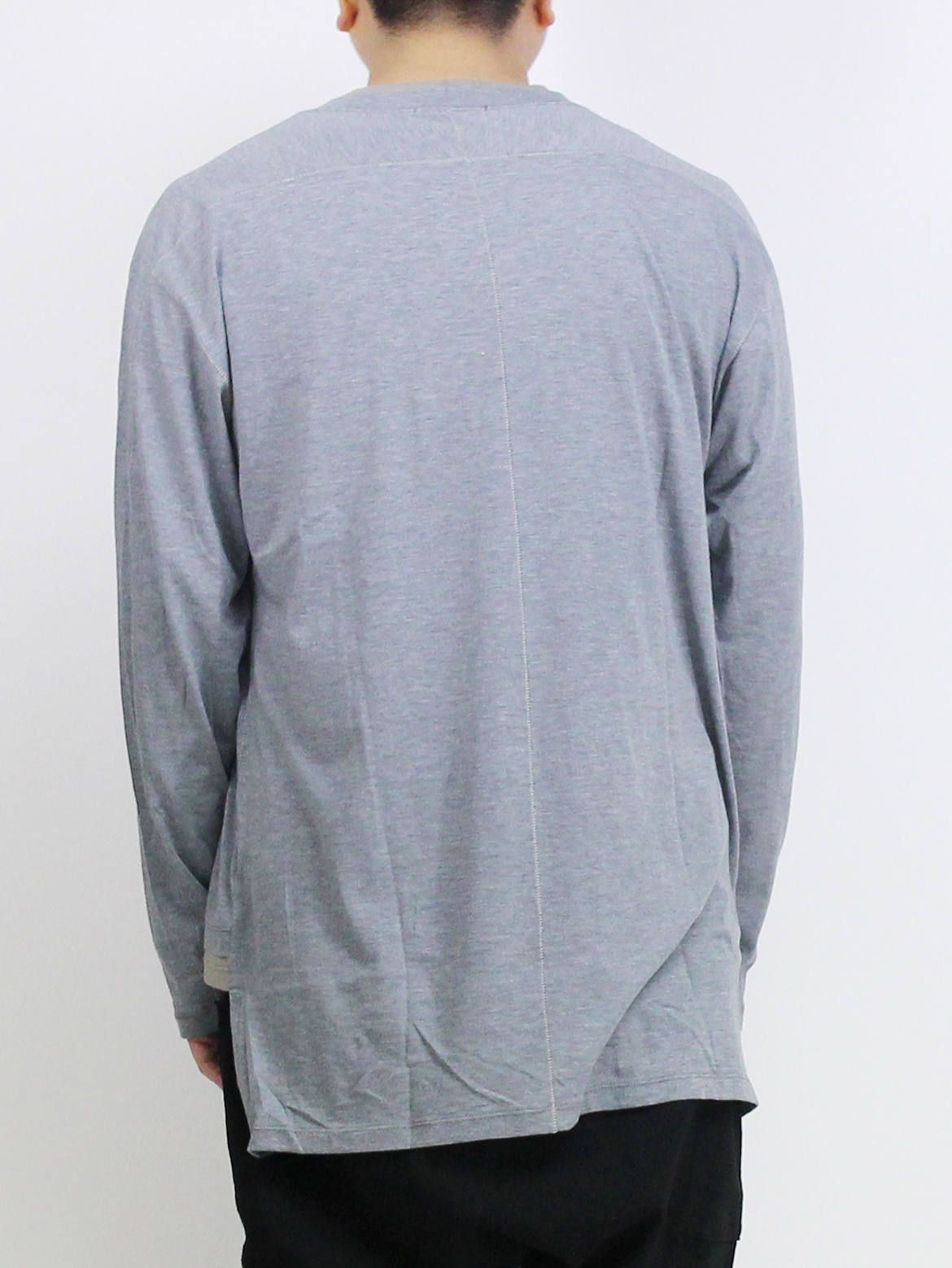 綿シルク長袖カットソー - GREY
