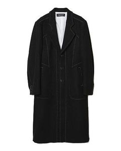 メルトンコート - Paneled Tailored Melton Coat BLACK