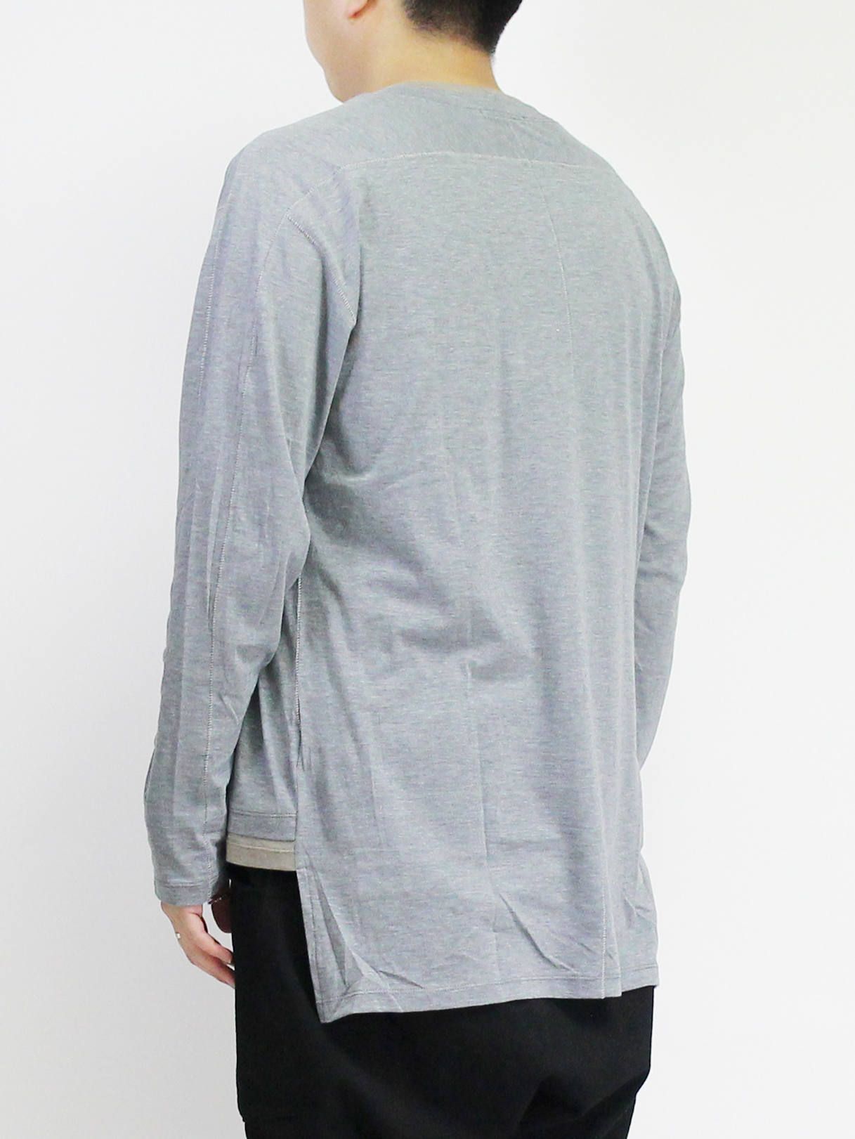 綿シルク長袖カットソー - GREY