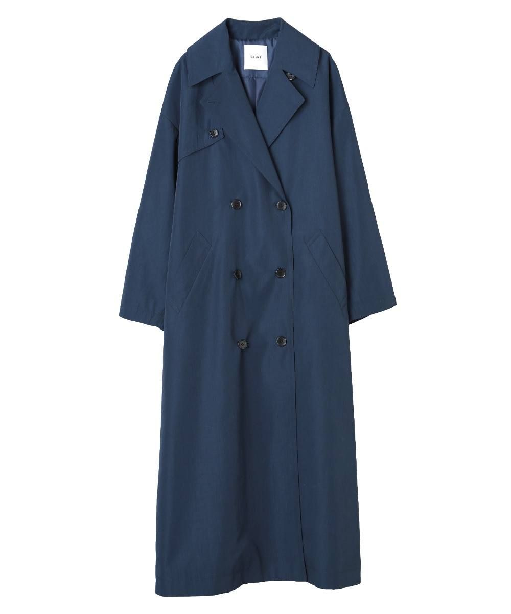 CLANE - バックフリルトレンチコート - BACK FRILL TRENCH COAT NAVY