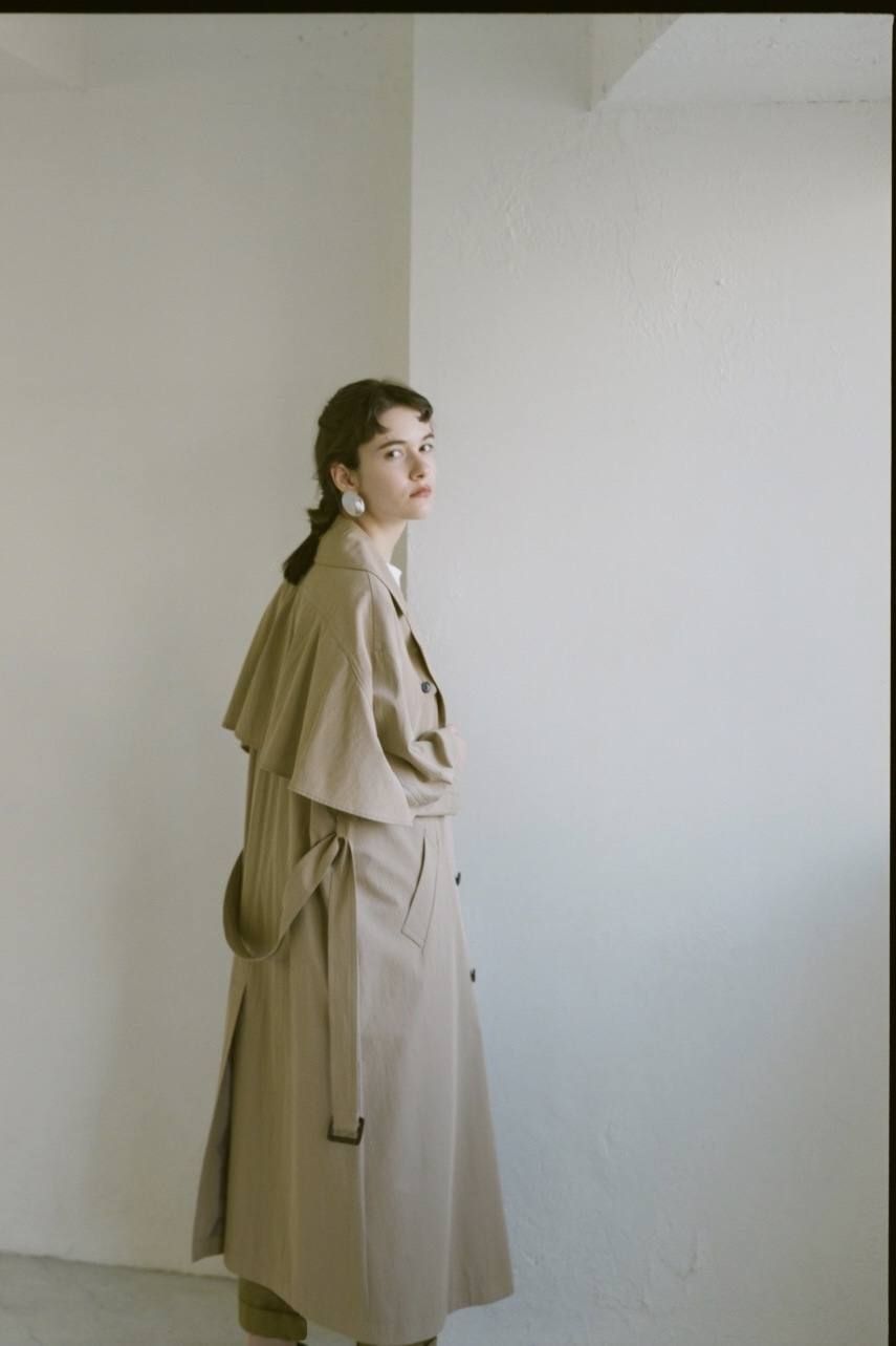 CLANE - バックフリルトレンチコート - BACK FRILL TRENCH COAT BEIGE ...