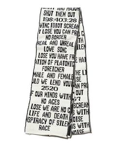 ジャガードニット - Quotes Jacquard Long Knit Scarf - BLK × WHITE