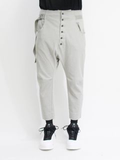 度詰め天竺サルエルクロップドパンツ- GREY