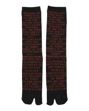 ロゴソックス - Quotes Jacquard Socks  RED