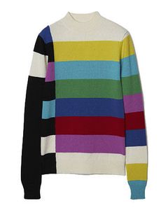 モックネックニット - Color Bars Mock neck Knit Sweater