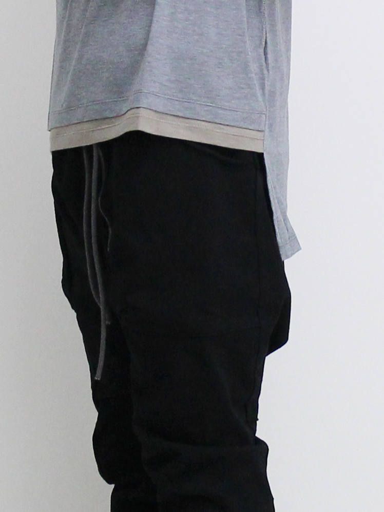 綿シルク長袖カットソー - GREY