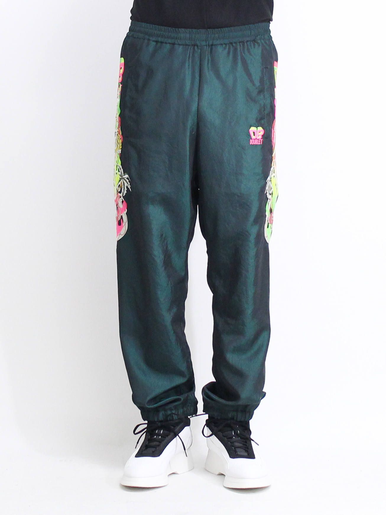 doublet - 刺繍シャンブレーパンツ - CHAOS EMBROIDERY CHAMBRAY PANTS GREEN | ADDICT WEB  SHOP