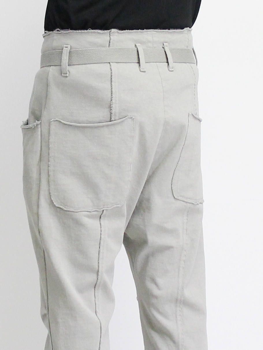 度詰め天竺サルエルクロップドパンツ- GREY