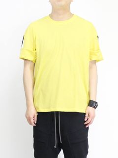 強撚天竺袖まくり上げTシャツ - YELLOW