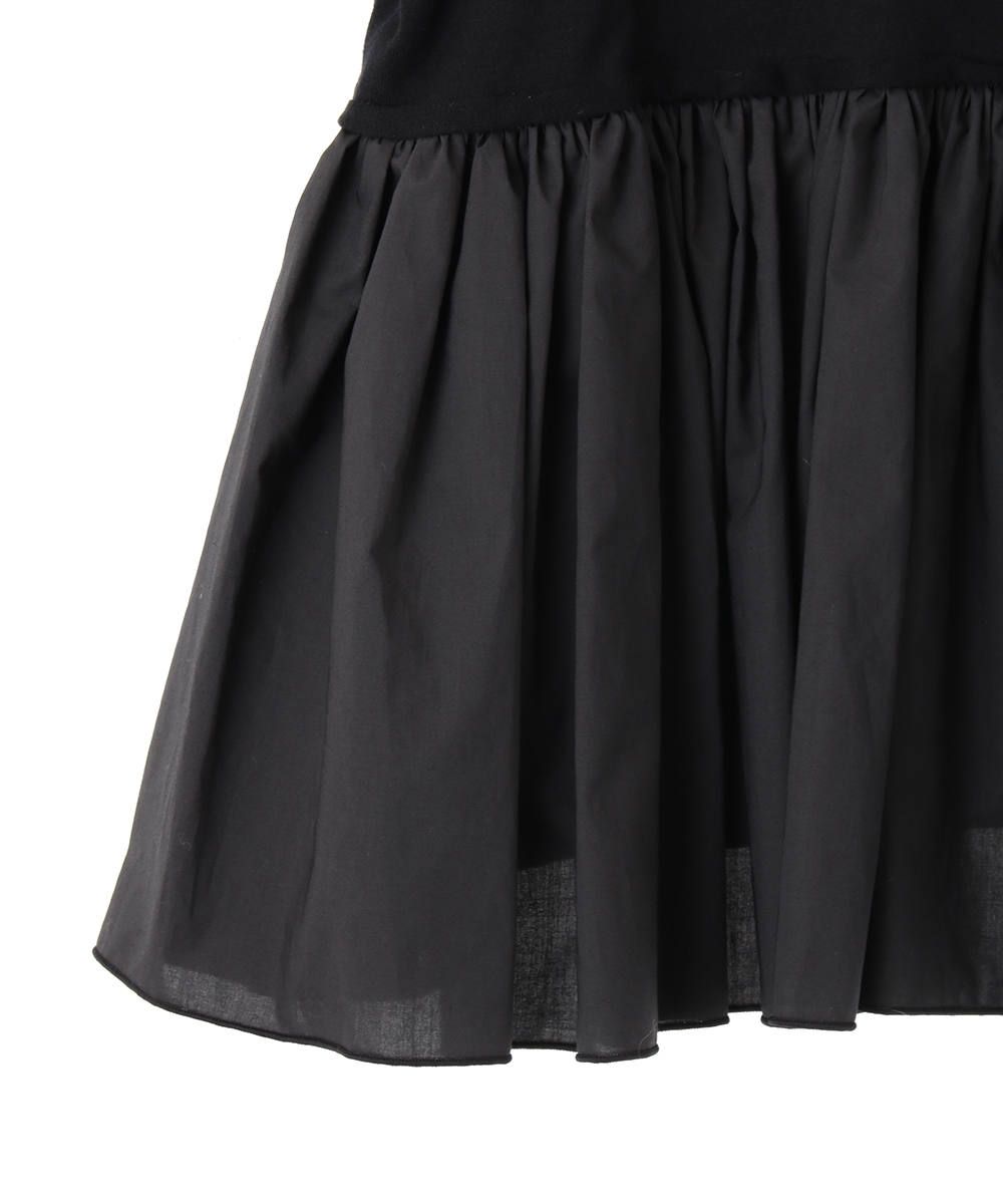 バックフリルTシャツ -  BACK FRILL T/S BLACK