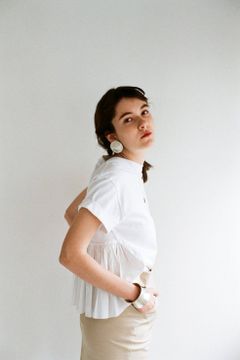 バックフリルTシャツ -  BACK FRILL T/S WHITE