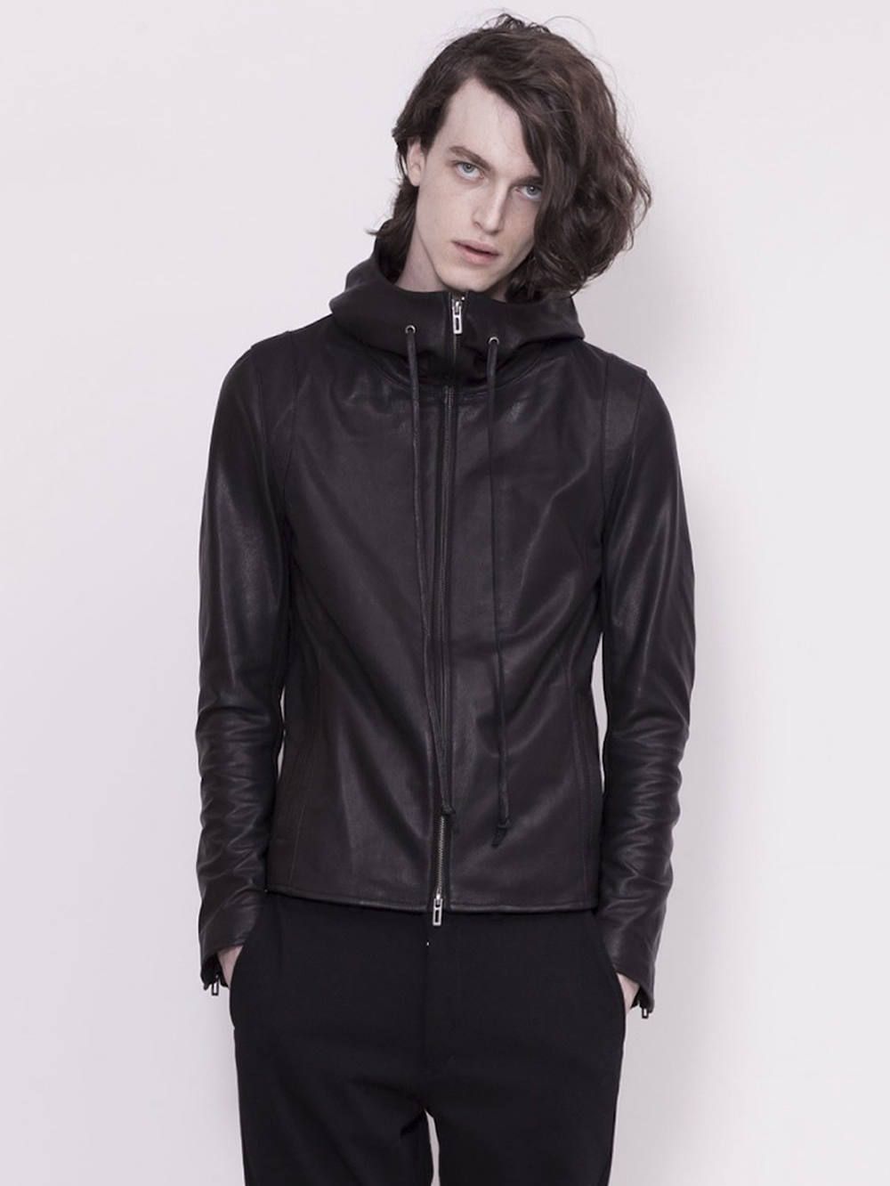 DOMENICO+SAVIO - HOODED LEATHER JACKET