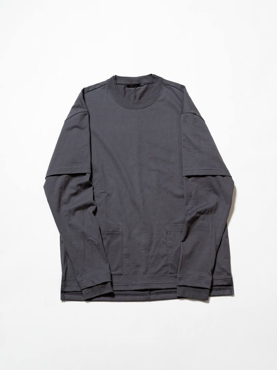 40/-天竺レイヤード長袖カットソー ”GREY"