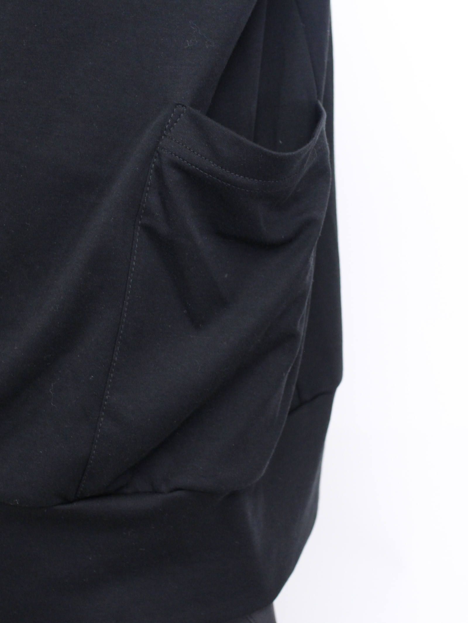 スムース長袖Tタートル - BLACK