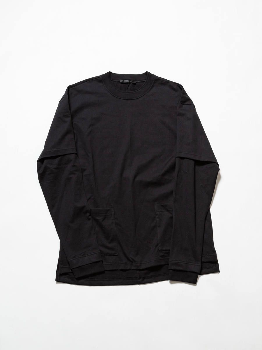 40/-天竺レイヤード長袖カットソー ”BLACK"
