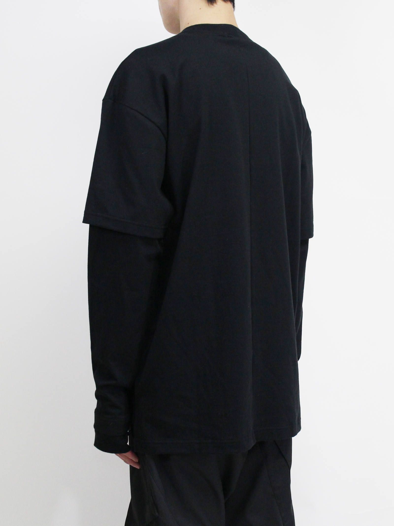 40/-天竺レイヤード長袖カットソー ”BLACK"