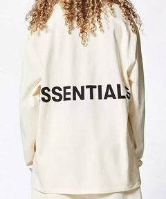 ESSENTIALS ロゴプリント長袖 プリントTシャツ - CREAM