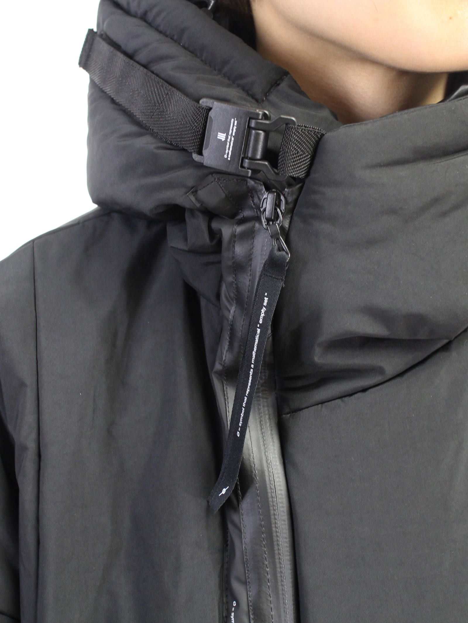 フードジャケット - FIXED PADDING HOODED JACKET - BLACK