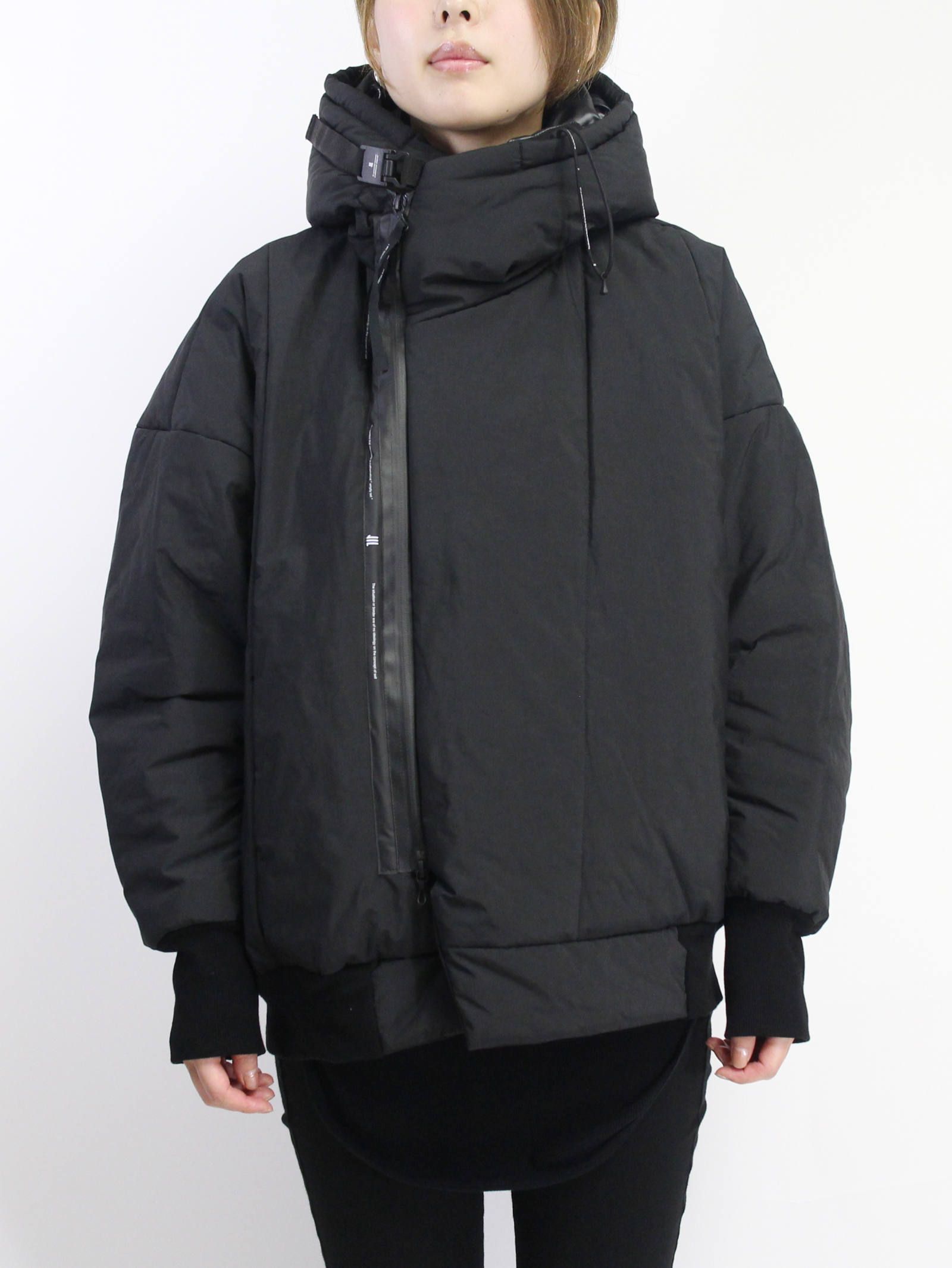 NILoS - フードジャケット - FIXED PADDING HOODED JACKET - BLACK