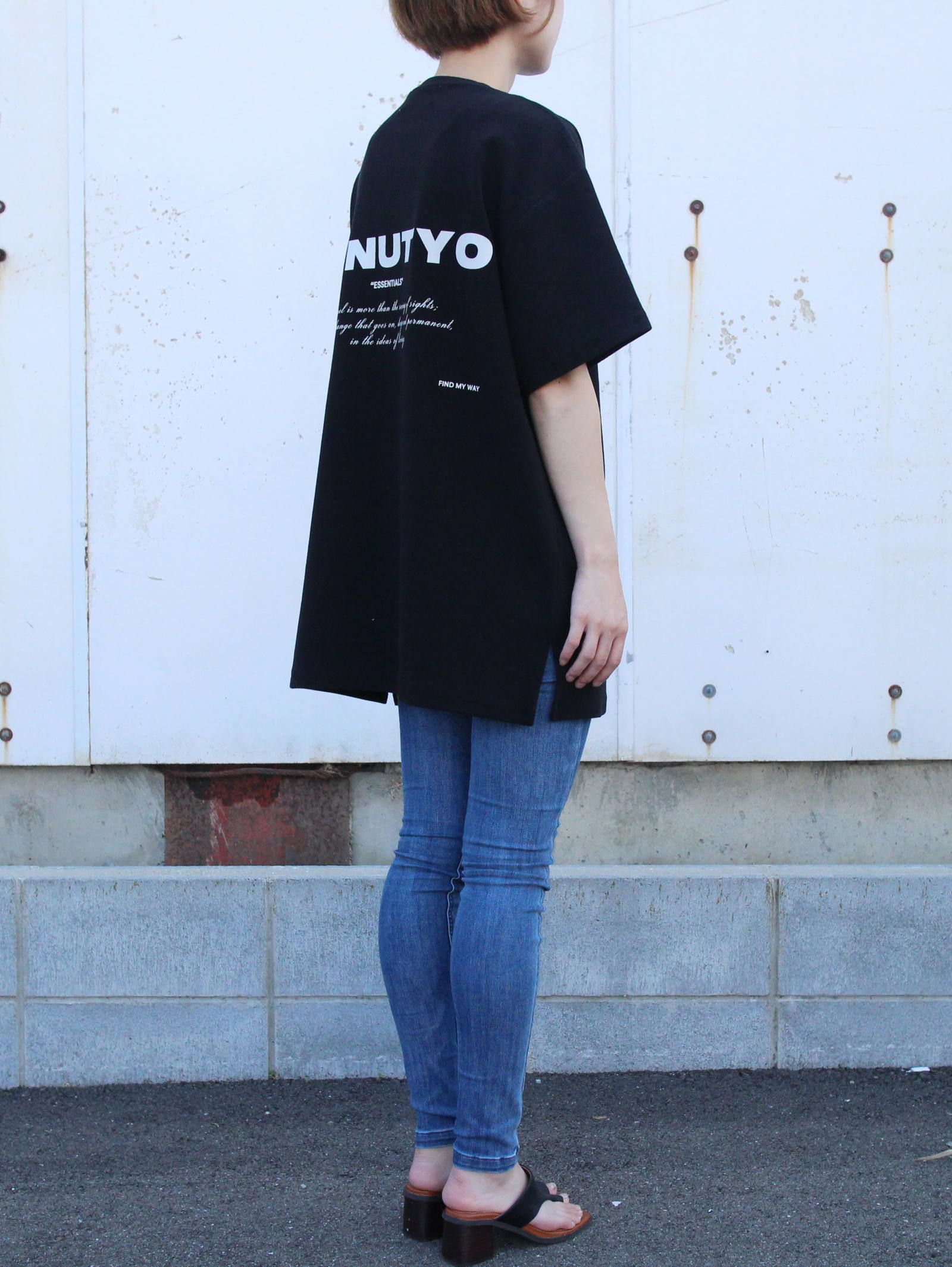 スウェットビッグTシャツ  - SWEAT BIG TEE USED BLACK
