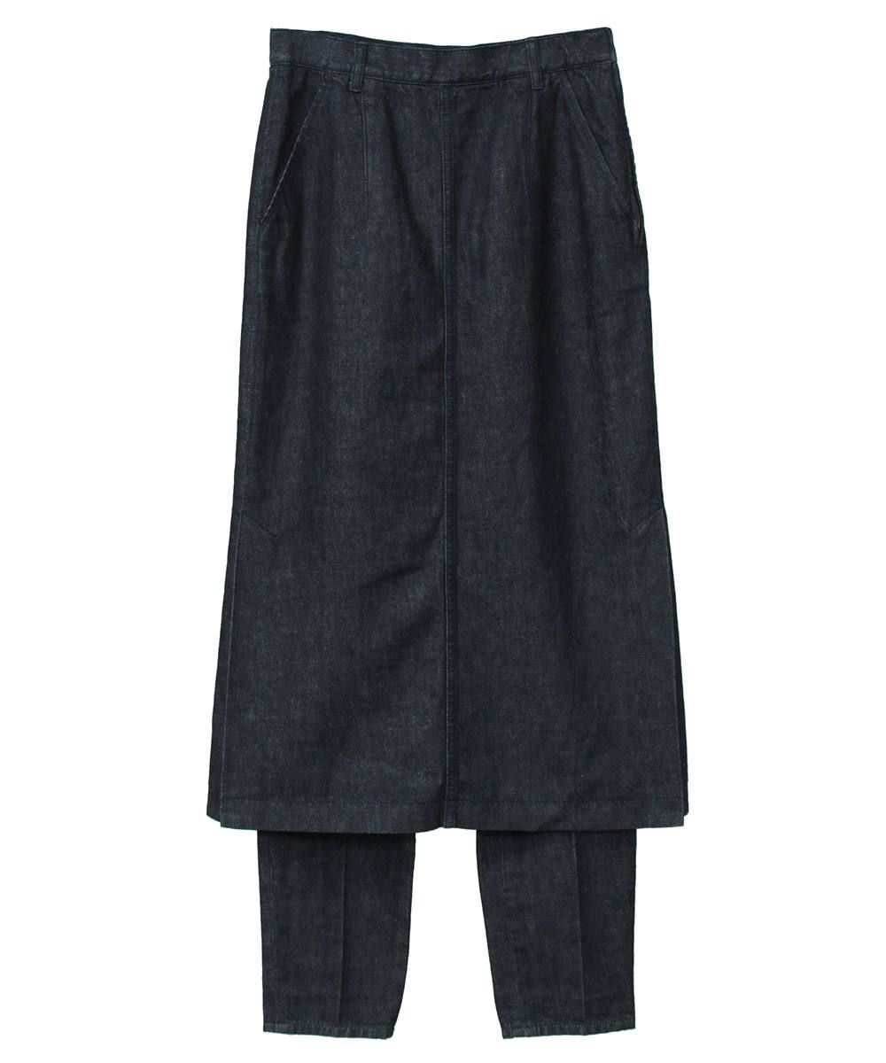 新作グッ CLANE - パンツレイヤードデニムスカート - PANTS LAYERED DENIM パンツ