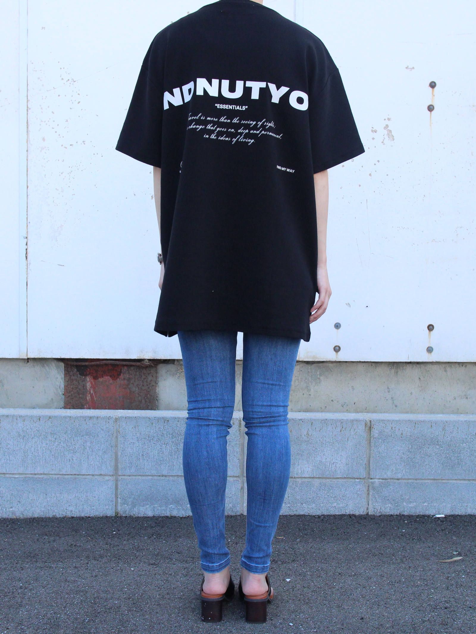 スウェットビッグTシャツ  - SWEAT BIG TEE USED BLACK