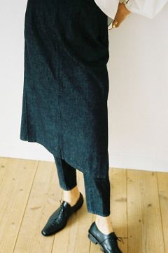パンツレイヤードデニムスカート -  PANTS LAYERED DENIM SKIRT