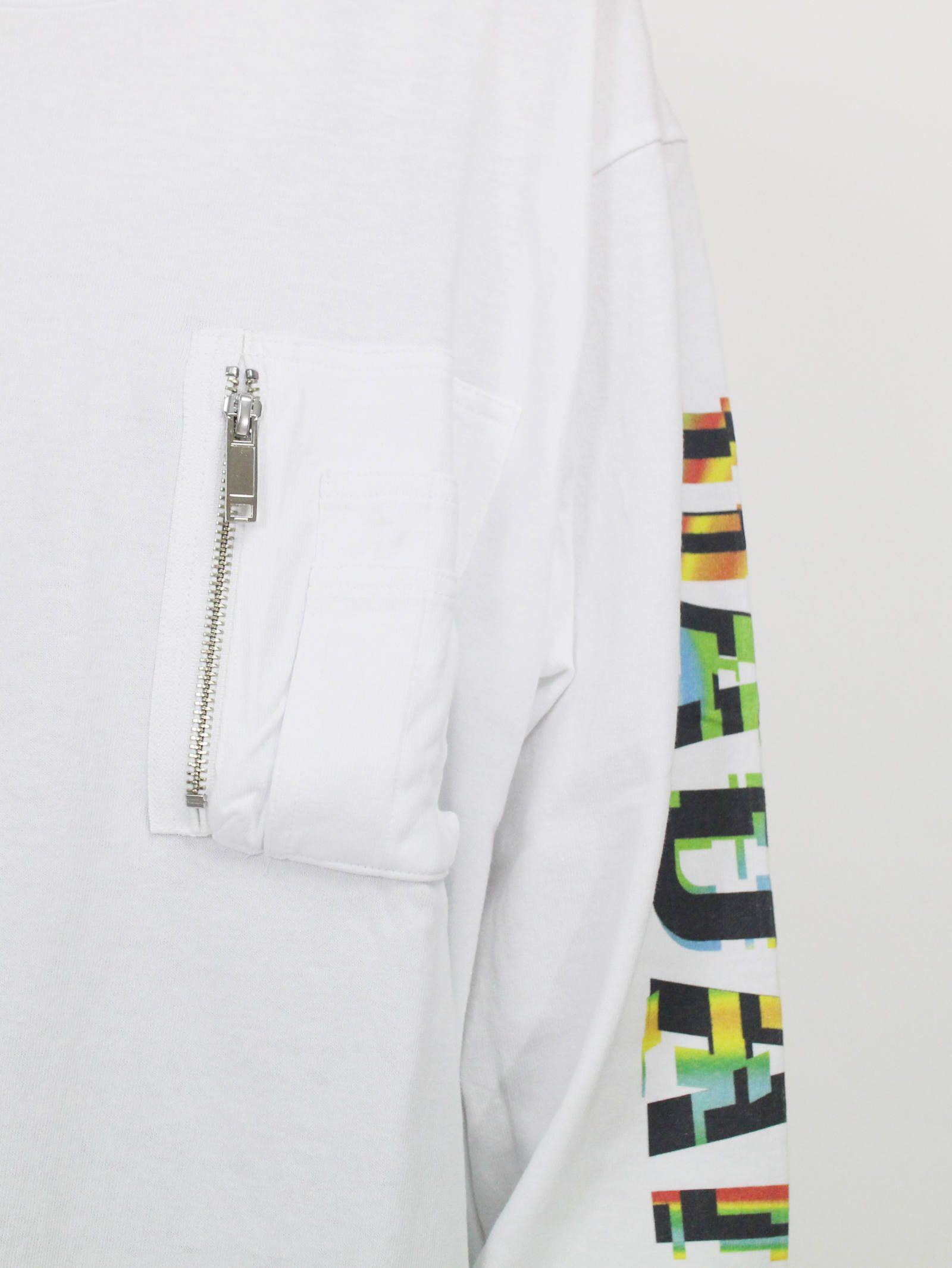 グラフィックプリントロングスリーブT - Graphic Print Long Sleeve Pocket T-shirt WHITE