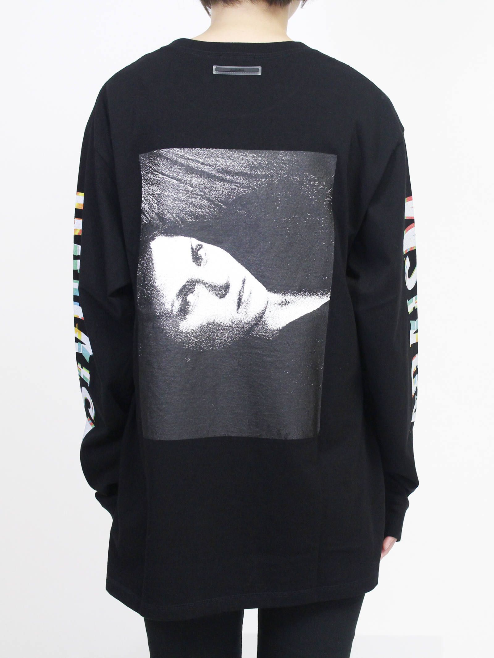 グラフィックプリントロングスリーブT - Graphic Print Long Sleeve Pocket T-shirt BLACK