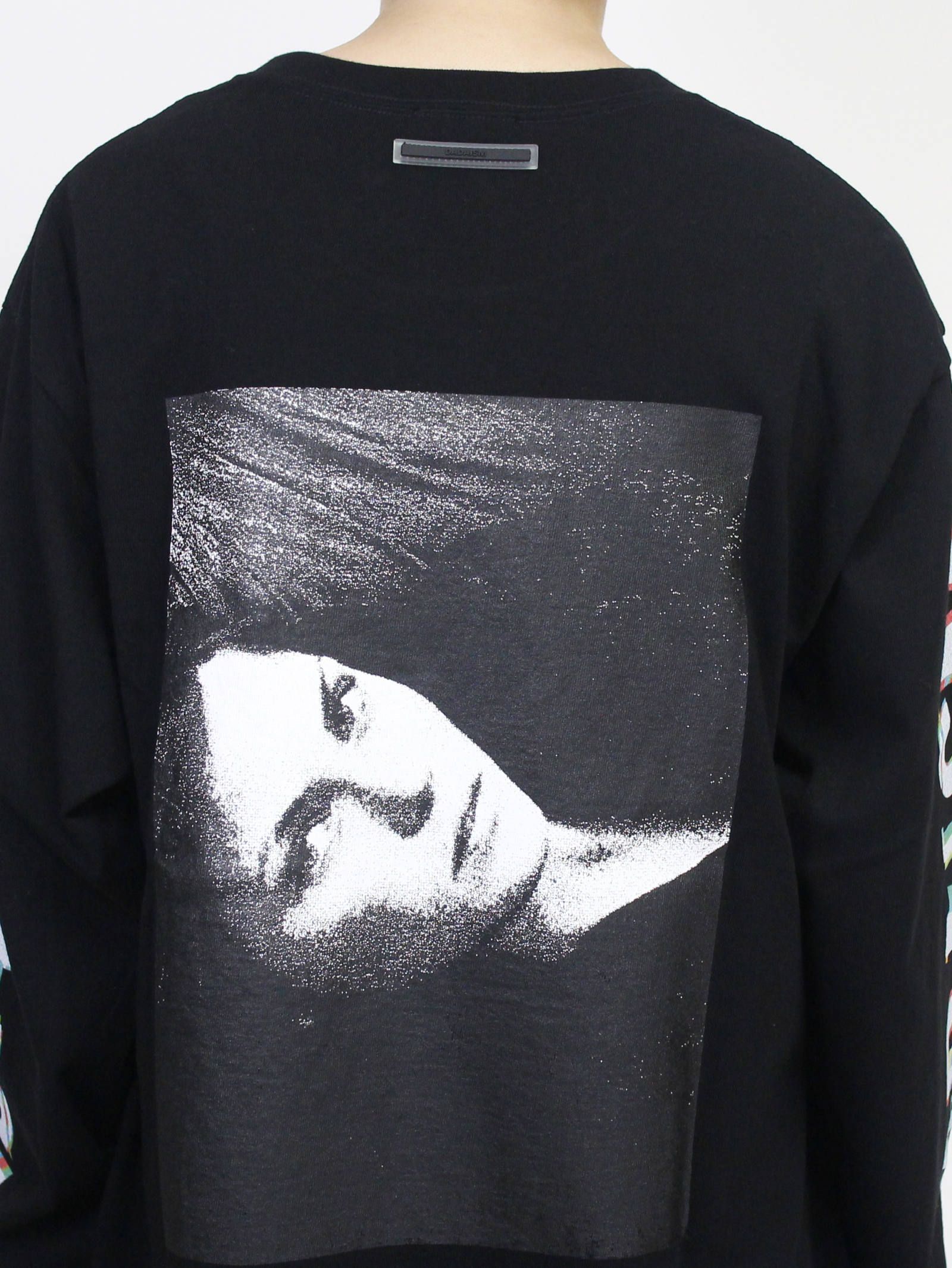 グラフィックプリントロングスリーブT - Graphic Print Long Sleeve Pocket T-shirt BLACK