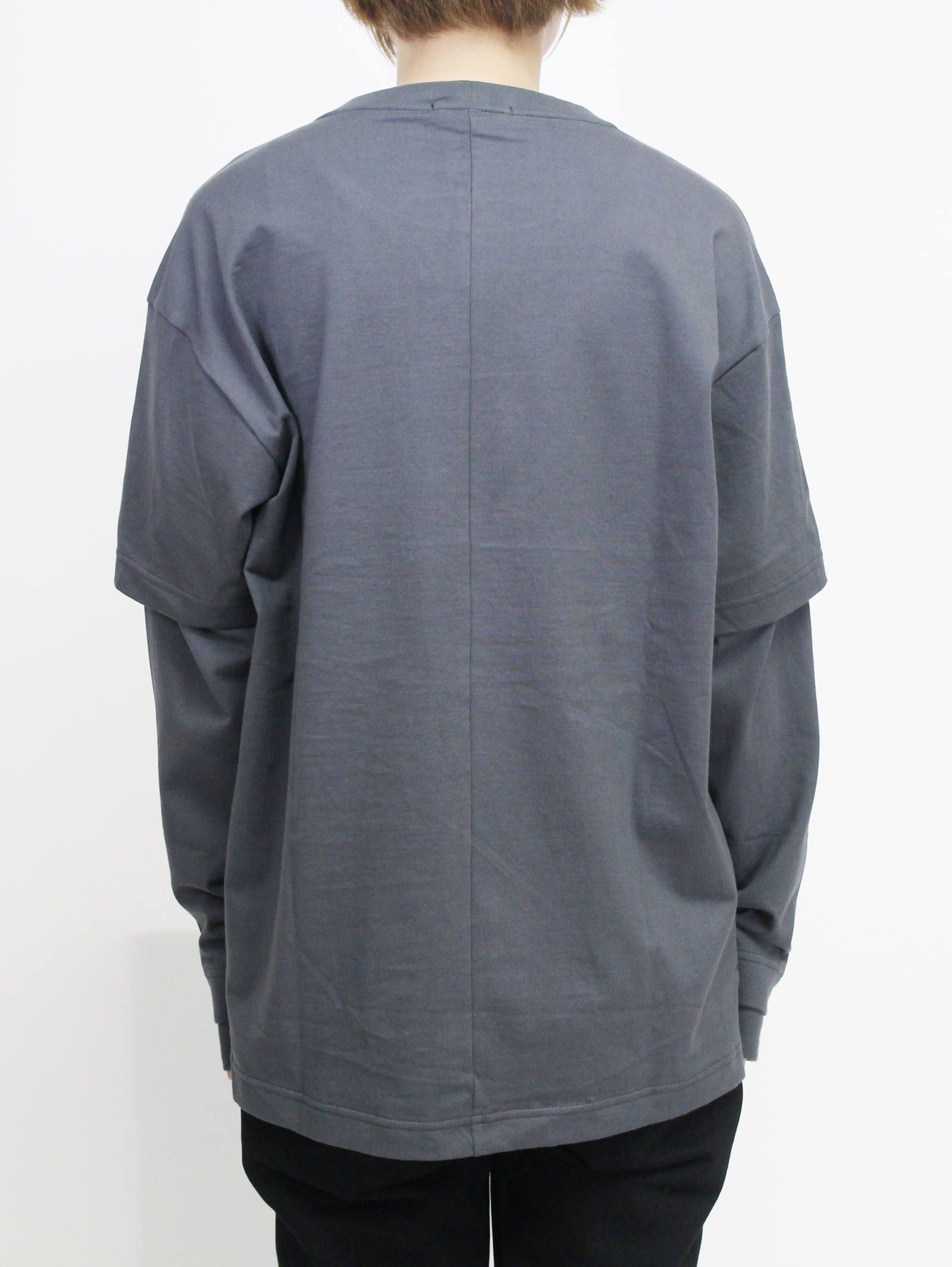 40/-天竺レイヤード長袖カットソー ”GREY"