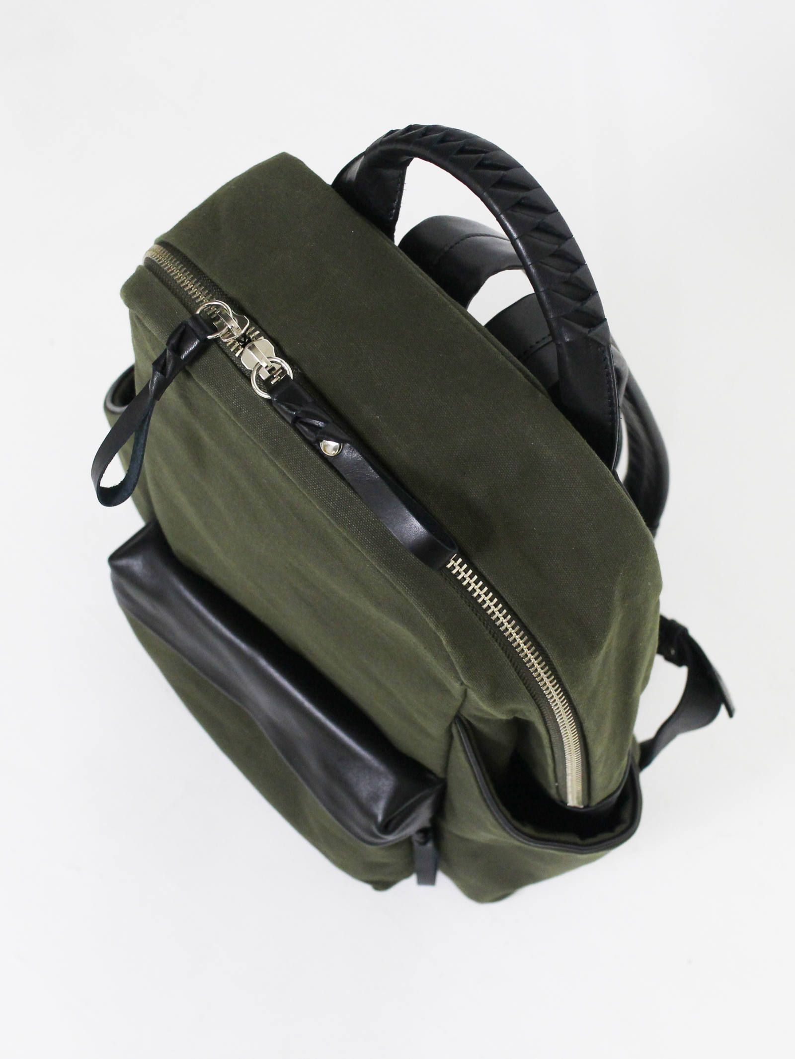 タワーリュック - Tower Ruck Canvas × Cow Leather - KHIKI
