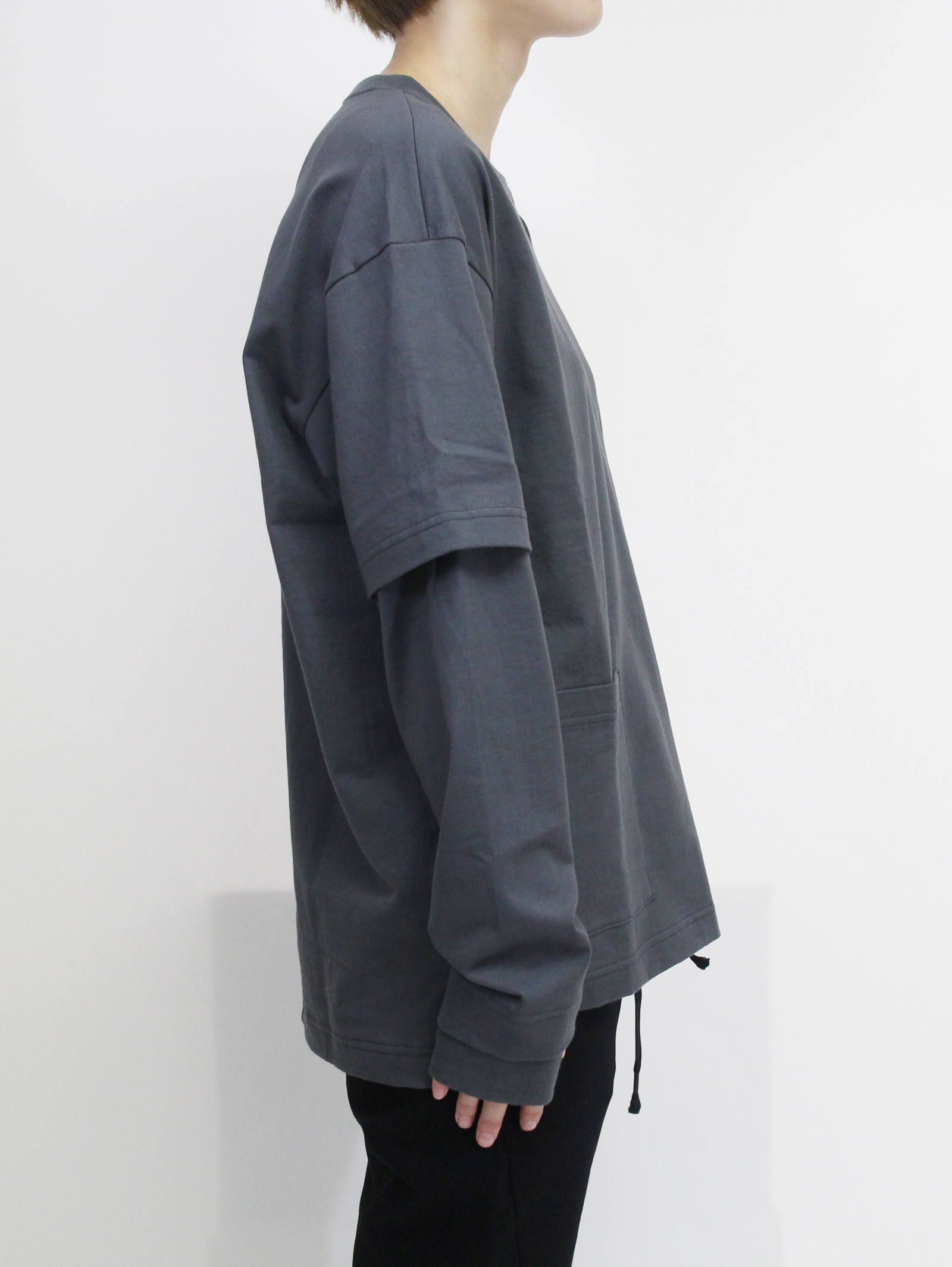 40/-天竺レイヤード長袖カットソー ”GREY"
