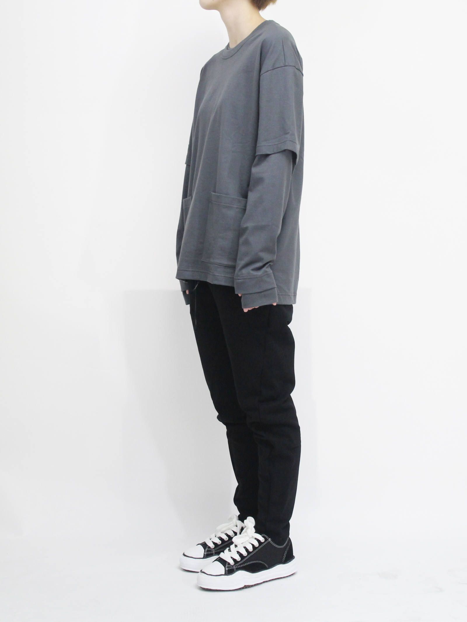 40/-天竺レイヤード長袖カットソー ”GREY"