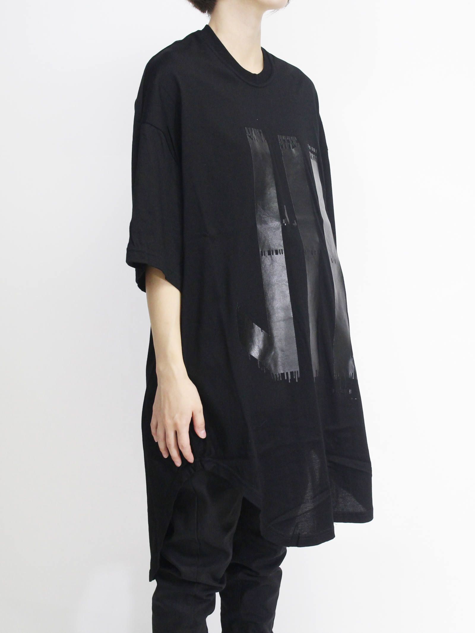 家紋Tシャツ - KAMON ROUND T-SHIRT - BLACK×BLACK