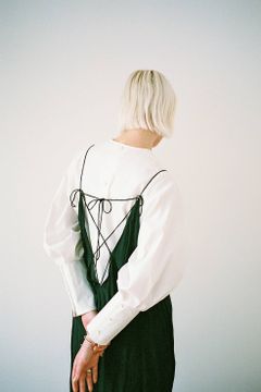 キャミソール - CENTER SLIT WRINKLE CAMISOLE BLACK