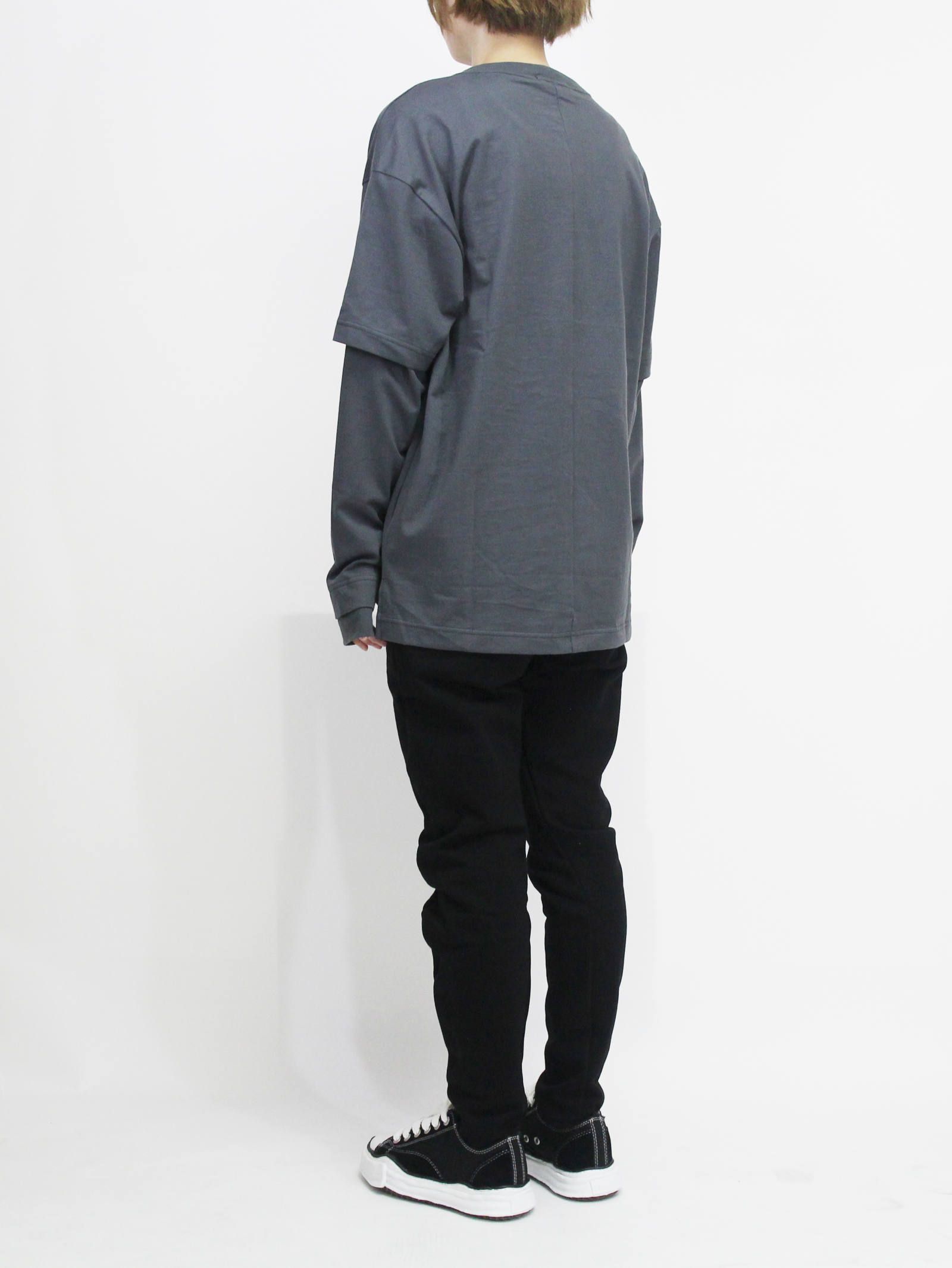 40/-天竺レイヤード長袖カットソー ”GREY"